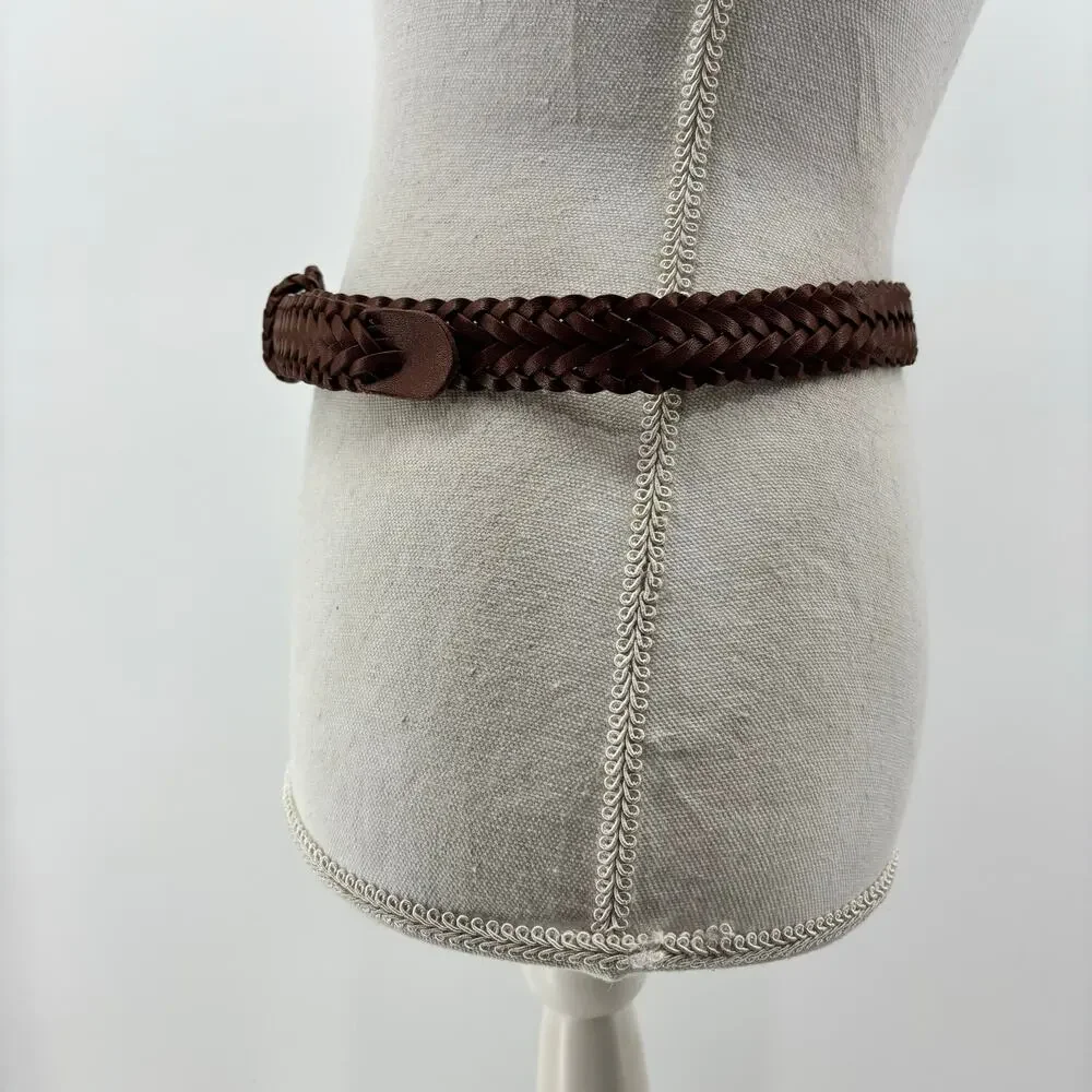 Milor Belt Womens Sz Small Medium Brown Braided Weaved